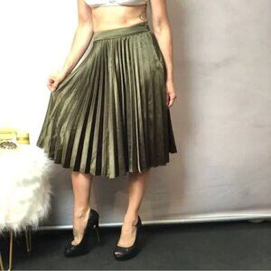 Lucy Paris Accordion long green skirt.